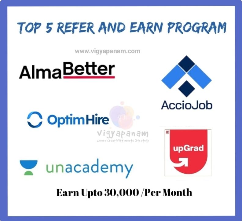 Top 5 Refer and Earn apps in India / Earn Money Online